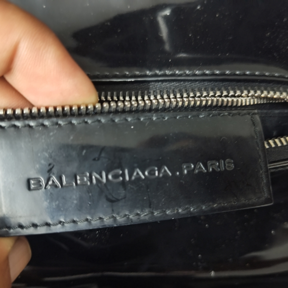 Balenciaga Glossy Black Leather Accessory